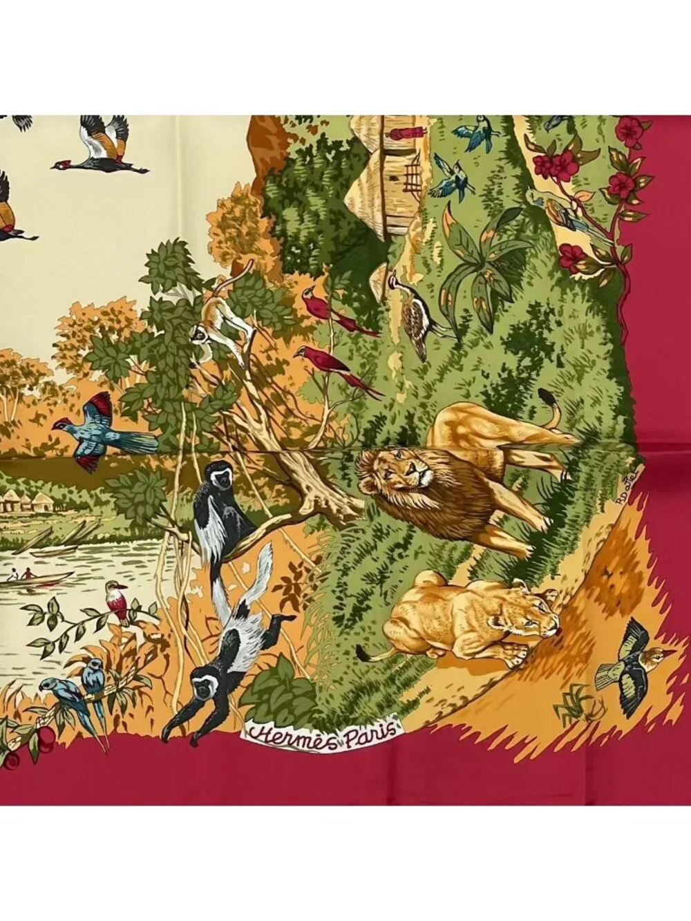Hermes Scarf Silk Carre 90 Africa - Picture 5 of 8